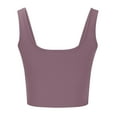 thumbnail image 6 of Htigea Clearance Womens Square Neck Tank Tops Cute Seamless Workout Tops Summer Sleeveless Shirts Today Sales Purple,L, 6 of 6