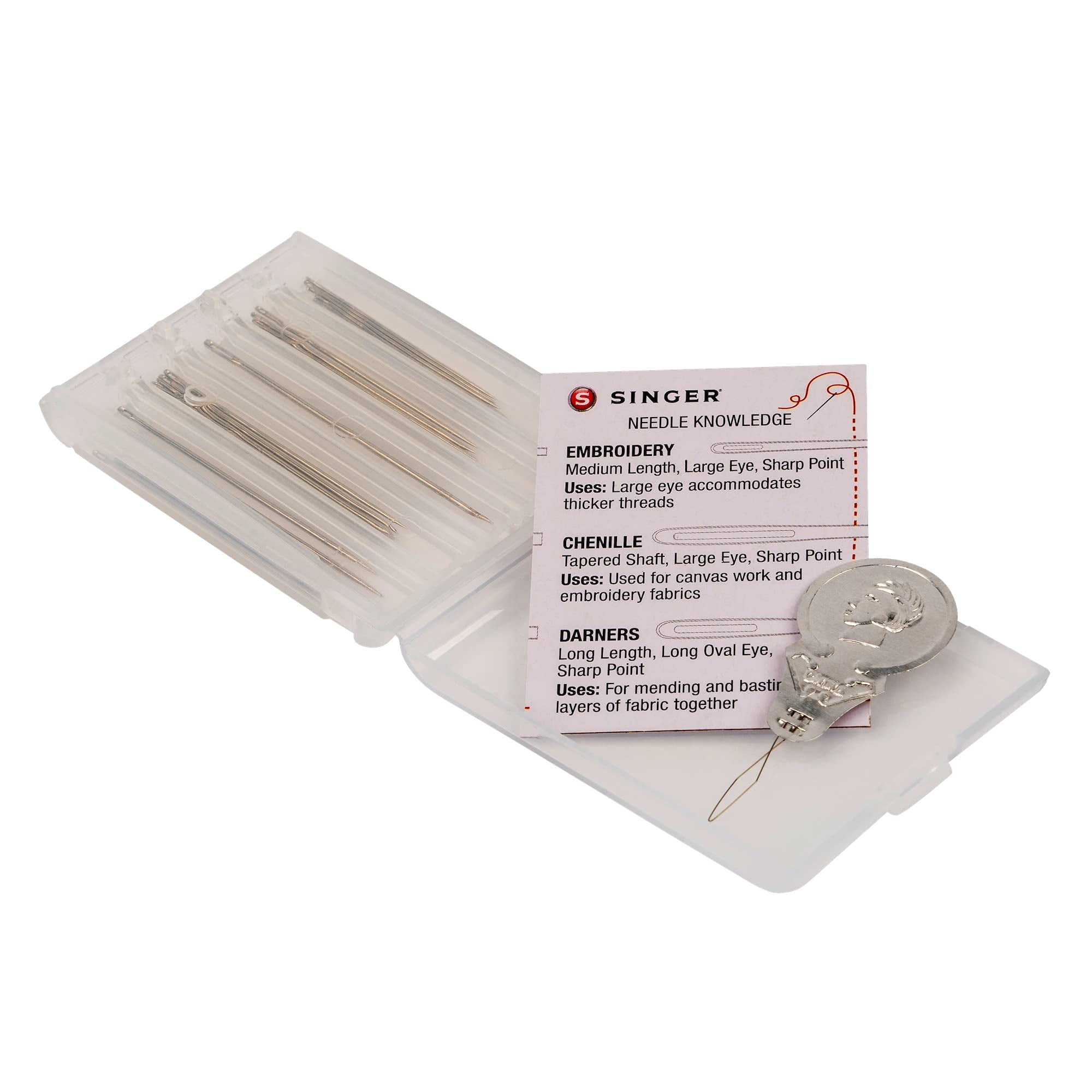SINGER Assorted Hand Needles with Compact and Needle Threader 30 Count (Pack of 48)