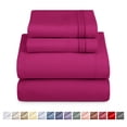 thumbnail image 1 of Nestl Juego de Sábanas Tamaño King, Suaves Al Instante, Bolsillo Profundo 4 Piezas, Lujo Microfibra Suave Magenta, 1 of 9