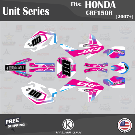Kalair GFX Graphics Kit for Honda CRF150R (2007-2023) Unit Series Kalair GFX Graphics Kit for Honda CRF150R (2007-2023) Unit Series