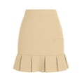 thumbnail image 6 of dazeni Fashion Pleated Skirt for Women with Pockets High Waist Casual Mini Skirt for Work Daily Wear, 6 of 6