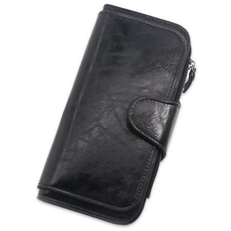 Egoelife Women Wallet Leather Clutch Bifold Ladies Purse Credit Card Coin Holder with ID Window