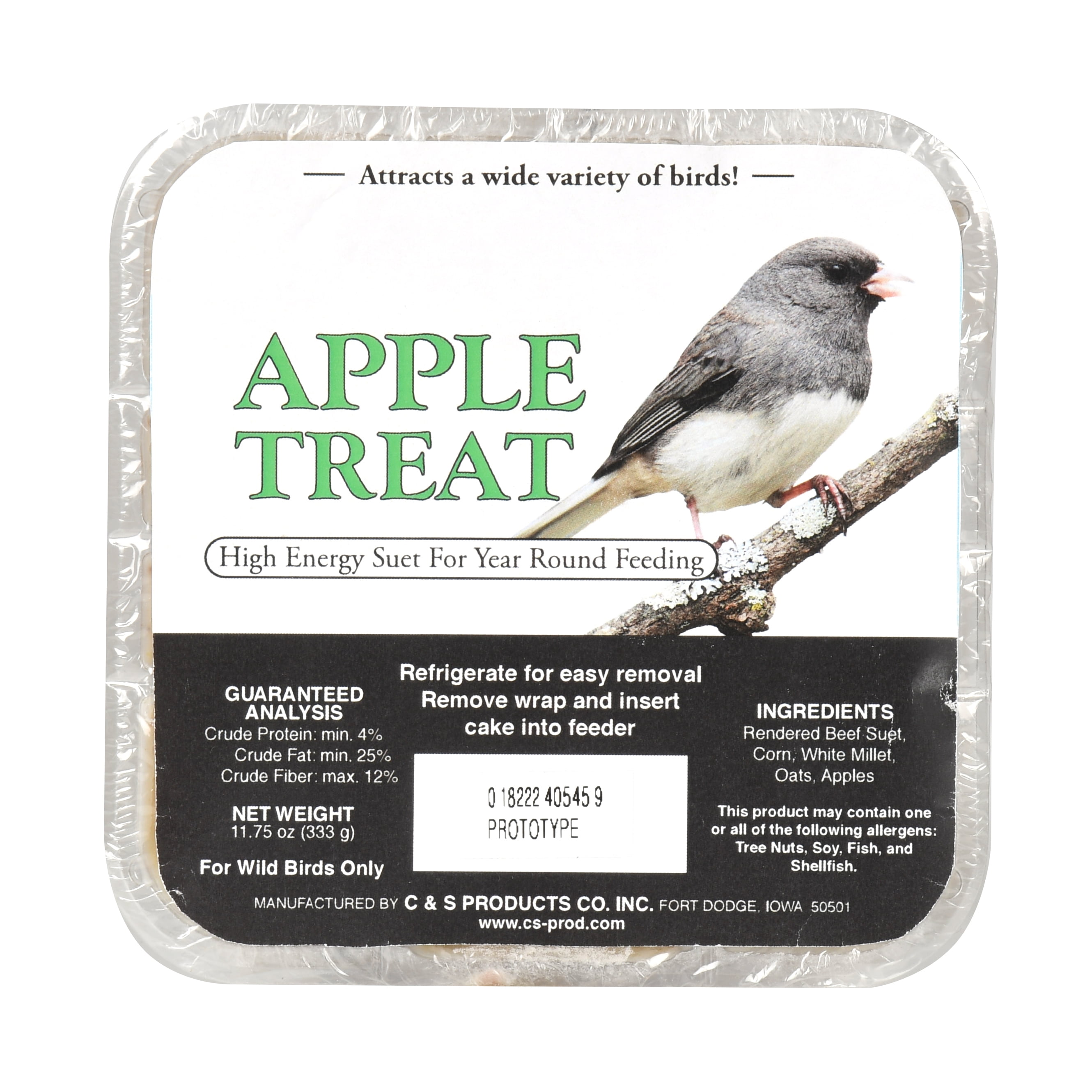 C&S Apple Treat Suet Wild Bird Food, 11.75 Oz. - Walmart.com