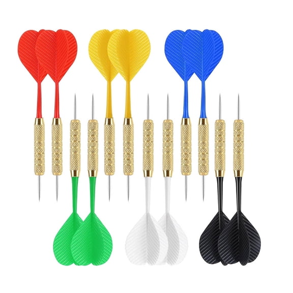 BESTSKY 12Pcs Darts,Stabilized Flight Darts Metal Tip,Portable Set Dart Flights,Mixed Colors