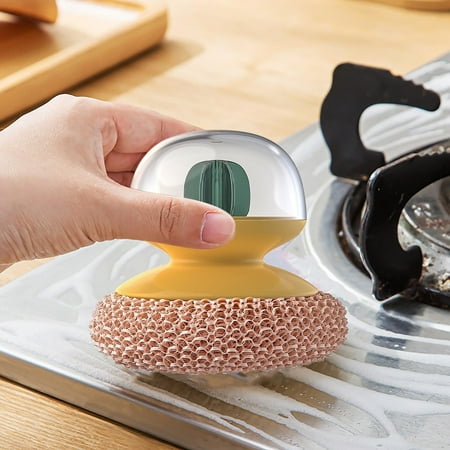 

Tepsmf Cleaning Brush Fiber Cleaning Ball Kitchen Non Falling Silk Pot Washing Brush Dishwashing Brush Household Replaceable Steel Ball Pot Wiping Pot Washing Artifact