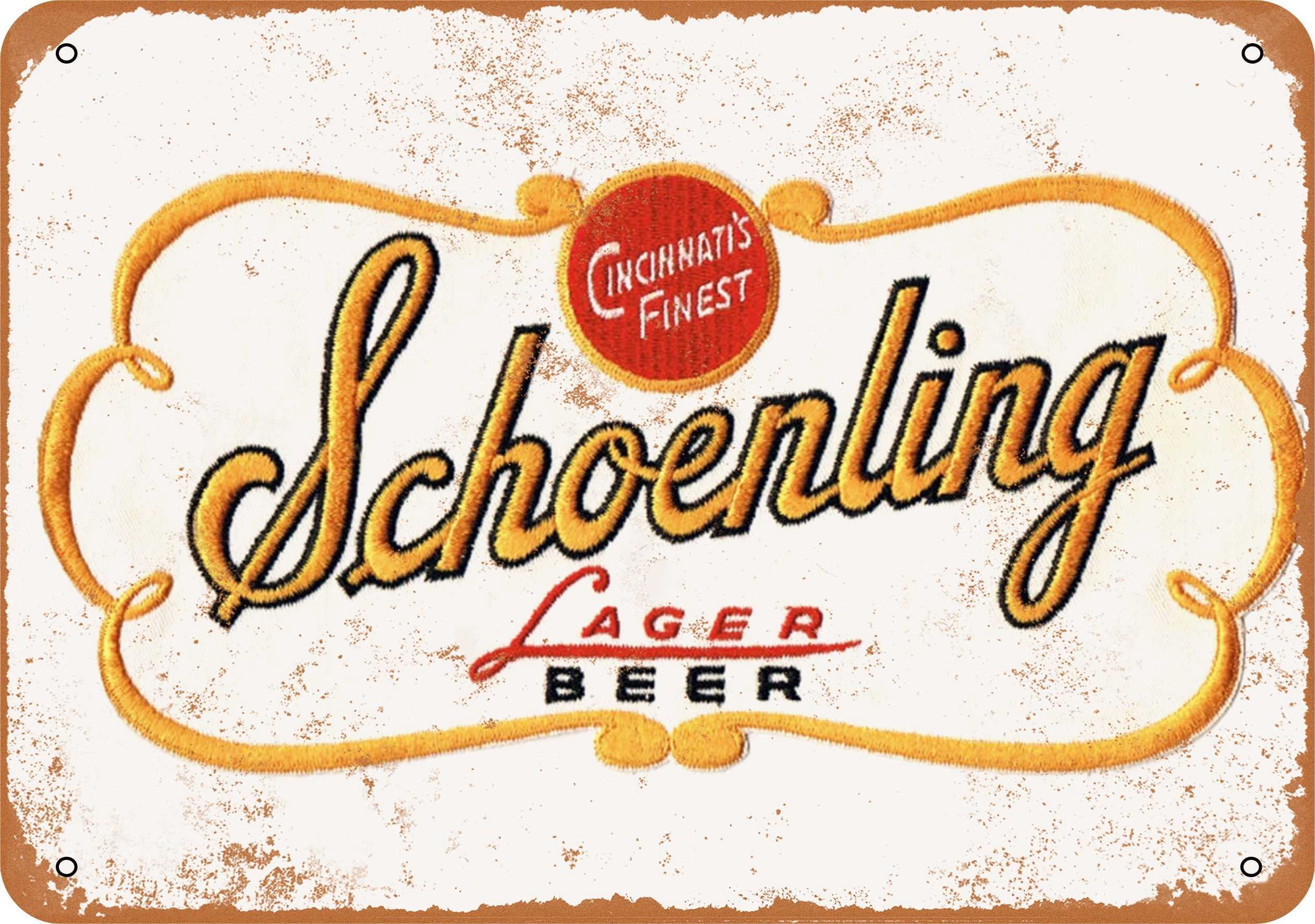 7 x 10 METAL SIGN Schoenling Lager Beer Vintage Rusty Look