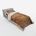 thumbnail image 2 of Ambesonne Rustic Bedding Set 3 Pcs, Oak Door Stone Facade, Twin XL, Cream Brown, 2 of 2
