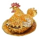 thumbnail image 2 of Joyero Dorado Para Gallinas, Joyero Hecho A Mano Para Gallinas, Joyero Con Bisagras, Joyero Dorado Para Decoración De Escritorio, 2 of 5