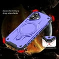 thumbnail image 3 of Designed for iPhone 16 - Compatible with MagSafe Support Wireless Charging Rugged Shockproof Anti-Slip Military Grade Protective Phone Cover for iPhone 16, Purple, 3 of 7