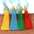 thumbnail image 3 of U8MO 15 Colors 3'' Ice Silk Earrings Tassel Trim Pendant Jewelry Making DIY-10# jade green, 3 of 6
