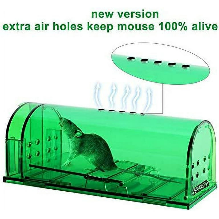  PATTLER®, Humane Mouse Trap for Indoor and Outdoor Home, Mechanical Reusable Live Mouse Traps Catch and Release Mice from Garden,  Garage, Attic, Inn, Hotel, Orange