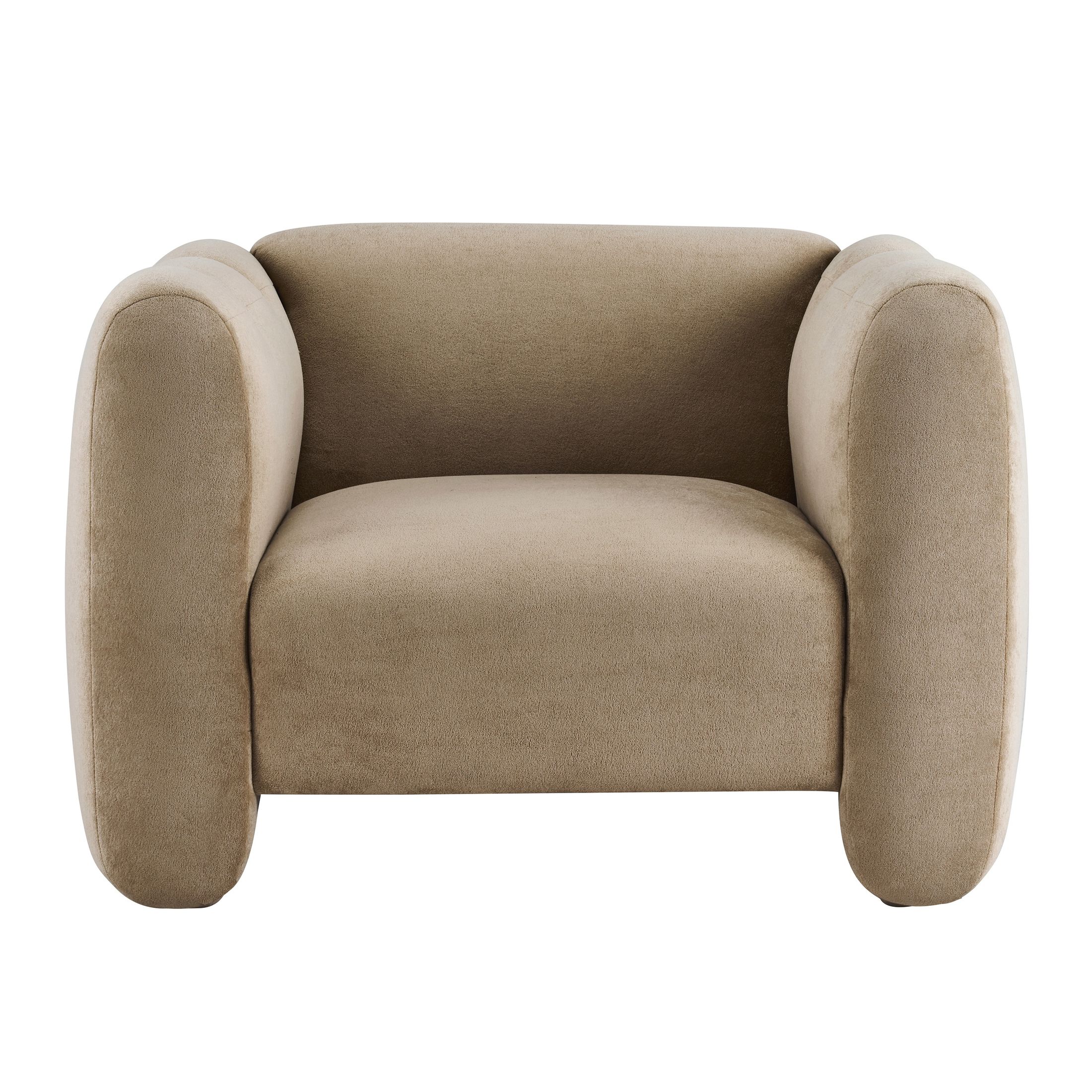 Christopher Knight Home Velvet Club Chair, Plush Upholstered Accent Chair with Channel Stitching, Camel