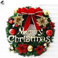 thumbnail image 3 of PULLIMORE 11.8 Inch Christmas Wreaths Artificial Xmas Garland with Red Bow Merry Christmas Sign for Front Door Window Wall Christmas Decorations, 3 of 9