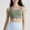 Green, variant on Butterluxe U Back Longline Sports Bras for Women - Scoop Neck Padded Yoga Workout Crop Top with Built in Pads S