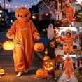 thumbnail image 5 of Halloween Pumpkin Cute Cartoon Animal Onesie Pajamas for Women Winter Thickened Coral Fleece Hooded Loungewear Orange M, 5 of 9