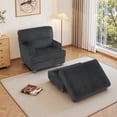 thumbnail image 6 of UIXE Oversized Armchair with Ottoman Bench, Accent Chair Upholstered Indoor Chaise Lounge for Living Room, Comfy Single Sofa Large Arm Chair Bedroom Reading Seat, Dark Gray, 6 of 7