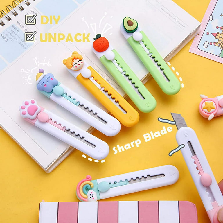 Utility Knife Mini Utility Knife Retractable Utility Knife Cute Box Cutter  Cute Box Opener Utility Knife Cute Shape Mini Portable Retractable High  Carbon Steel Blade Box Cutter 