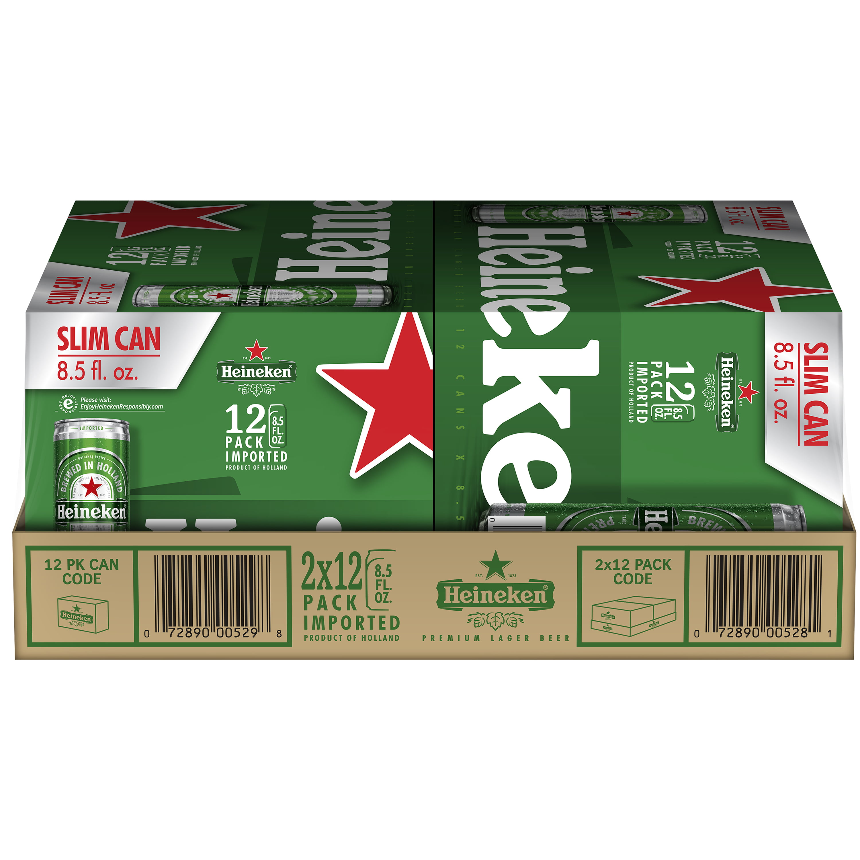 Heineken Original Lager Beer, 24 Pack, 12 fl oz Bottles, 5% Alcohol by  Volume 