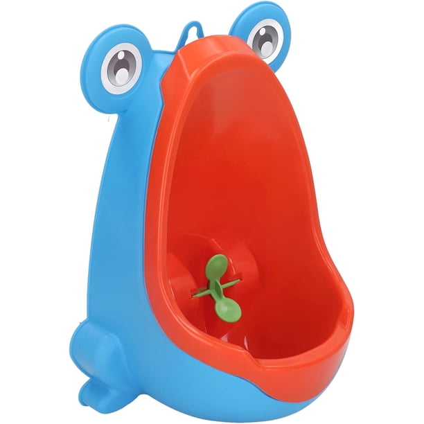 Orinal para Niños, Orinal de Entrenamiento para Orinal Rana Linda, Orinal Entrenamiento para Orinal Mont en la Pared Orinal de Plástico para Niños Divertidos para Niños Pequeños (Azul)