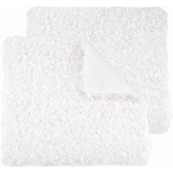 2pcs White Curly Fabric Wool Plush Fabrics Fur Fabric Sherpa Fleece Fabrics for DIY Sewing Costumes Pillows Rugs Blankets Home Decor 16.9x14.9 Inch