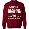 thumbnail image 2 of OXI Crewneck Sweatshirt - My Blonket For Cooling, Basic Casual Sweatshirts for Men's and Women Fleece Sweatshirt Long Sleeve - Cardinal Red X-Large, 2 of 2