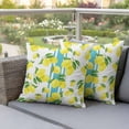 thumbnail image 3 of Summer Lemon Outdoor Pillow Covers Pack of 2 Watercolor Fruit Farmhouse Blue Strip Waterproof Throw Pillow Covers Decorative Cushion Cases for Patio Garden Tent Balcony Couch 18x18 inch, 3 of 9
