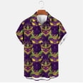 thumbnail image 4 of Mens Mardi Gras Shirt Mask Graphic Tee Button Down Short Sleeve Blouse Summer Hawaiian Shirts Carnival Festival Outfits Men, 4 of 6