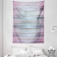 thumbnail image 1 of Modern Decor Tapestry, Hazy Different Color Parallel Lines with Inner Zig Zag Geometric Figures, Wall Hanging for Bedroom Living Room Dorm Decor, 60W X 80L Inches, Light Pink Blue, by Ambesonne, 1 of 2