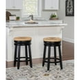 thumbnail image 6 of Linon Maya 25" Backless Indoor Round Counter Stool with Swivel, Black/Natural Seagrass, 6 of 7