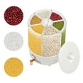 thumbnail image 3 of Airtight 6Grid Rotatable Dry Food Dispenser Rice Storage Container Cereal Keeper, 3 of 24