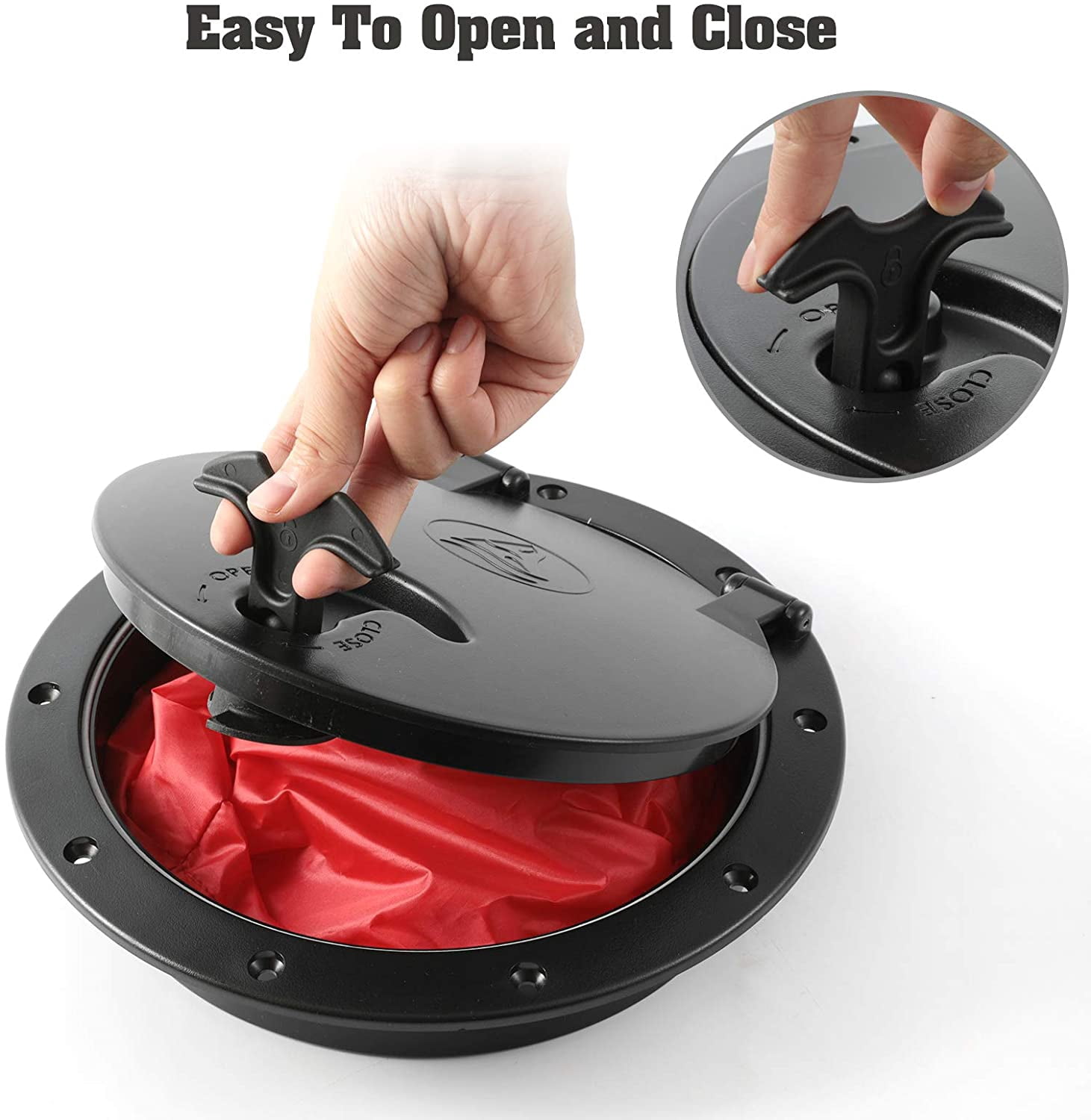 1 Piece 8 Inch Black Deck Plate Kit Storage Bag Kayak Boat Hatch Accessory