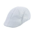 thumbnail image 3 of Gorra plana de malla transpirable para hombre, ideal para pescar en verano, para personas de mediana edad y mayores. Blanco, 3 of 9