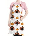 thumbnail image 5 of Happy Thanksgiving Turkey Fall Pumpkin Apron-Garden Aprons for Women with Pockets-Cotton Linen Waterproof Kitchen Cooking Gardening Aprons Adjustable for Kitchen,Cooking,BBQ and Salon 33"x27", 5 of 7