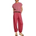 thumbnail image 1 of ORUYROP Ensemble 2 Pcs pour Femmes Ensemble de Détente Tendance Pull Tricoté Manches Courtes Mode, 1 of 6