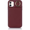 thumbnail image 4 of iPhone 11 Case with Card Holder for Women, iPhone 11 Phone Case Wallet with Credit with Ring Kickstand Shockproof Slim Stand Case for iPhone11 - Red Wine, 4 of 15