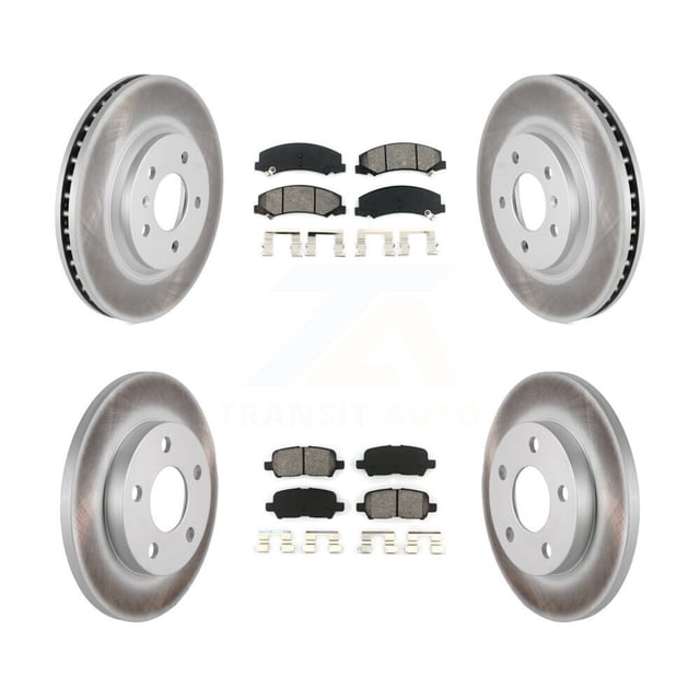 Transit Auto Front Rear Coated Disc Brake Rotors and Semi-Metallic Pads Kit for Car Chevrolet Impala Limited KGS-100581
