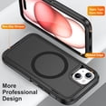 thumbnail image 3 of Dteck Case with Tempered Glass Screen Protector for iPhone 14,Shockproof Rubber Case Compatible with MagSafe Hybrid PC Full Body Protection Cover,Black, 3 of 6