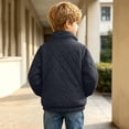 thumbnail image 6 of DJDLJWCJ Boys Winter Coat Fleece Lined Thicken Warm Quilted Jacket Solid Color Comforty Down Jacket Black Size 7, 6 of 9