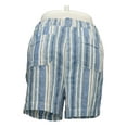 thumbnail image 2 of Briggs Women's Shorts Sz L Striped Linen Blend Short W/Pockets Blue, 2 of 4