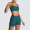 thumbnail image 3 of IBTOM CASTLE Women Workout Sets Yoga Outfits, Sports Bra and High Waist Leggings Gym Clothes Tracksuit, 2-Piece L Lake Blue, 3 of 6