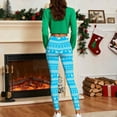 thumbnail image 6 of Meichang Christmas Leggings for Women Holiday Striped Print High Waisted Workout Yoga Pants Xmas Stretchy Gym Leggings, 6 of 10