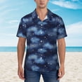 thumbnail image 4 of Daiia Starry Sky Hawaiian Shirt for Men Gentle Cotton Regular Short Sleeve Casual-Large, 4 of 9
