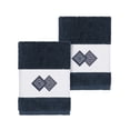 thumbnail image 2 of Authentic Hotel and Spa  Turkish Cotton Diamonds Embroidered Midnight Blue 2-piece Washcloth Set, 2 of 3