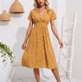 thumbnail image 1 of SMihono Robe d'Été pour Femmes Grande Taille Mode Femmes Robe d'Été Décontractée Imprimée Col en V Manches Courtes Robe Ample, 1 of 7