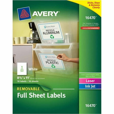 avery labels removable multipurpose sheet 10ct inches pack adhesive self