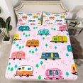 thumbnail image 2 of Erosebridal Pink Rv Car Bed Sheets Set Queen Size,Cartoon Camper Bedding Sets Queen Size,Camping Room Decorative,Ultra Soft,4 Pieces, 2 of 7