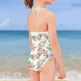 thumbnail image 4 of SEANATIVE Pink Flowers Lace Up Swimsuit Breathable Summer Swimwear Aesthetic Size 1-2 T Quick Dry Beach Bathing Suit for Kids Girls, 4 of 5