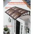 thumbnail image 2 of Awnings for Door Entrance, 38 x 78 in, Exterior Front Door Window Awnings with Drainage & Metal Bracket, Rain Snow Sun Protection, Overhang Polycarbonate Door Canopy for Porch Patio, Brown, 2 of 12