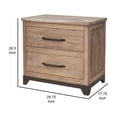 thumbnail image 5 of Benjara BM311872 29 in. Umey Nightstand with Drawer Metal Handle Support Legs, Wood & Brown, 5 of 6