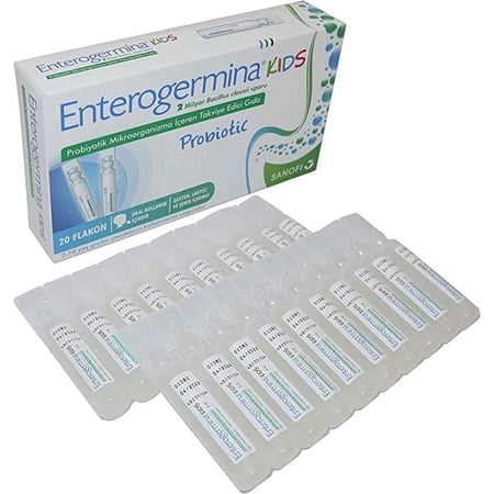 Enterogermina For Kids Bacillus Clausii Probiotic 2 Billion CFU/5mL (20 Vials in Each Pack), Unisex